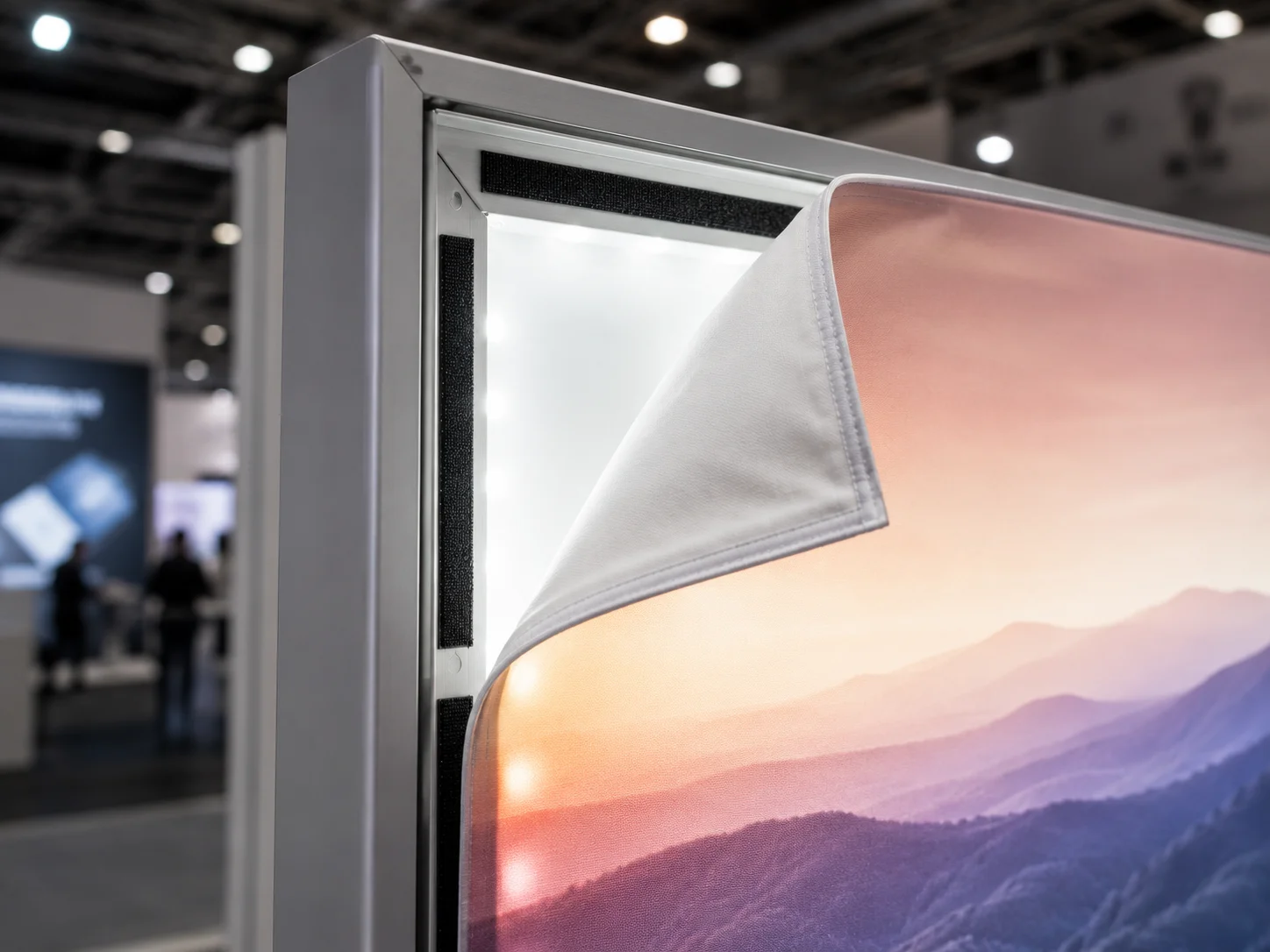 Bondix adhesive hook and loop tape used in display systems